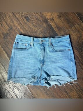 Levi's Light Blue Distressed Denim Cutoff Shorts